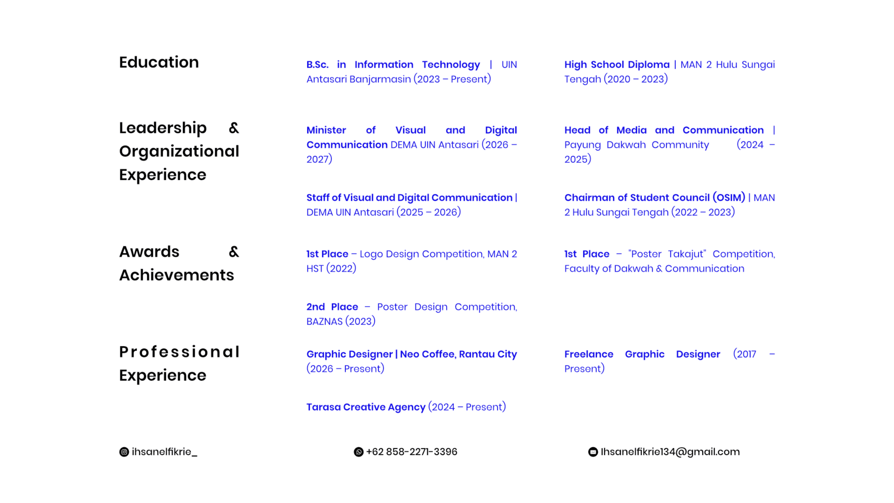 Curriculum Vitae & Record
